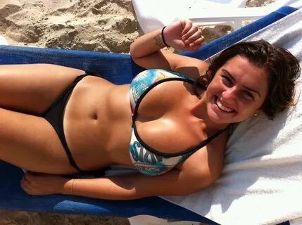 smiling busty bikini amateur.