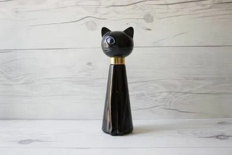 Vintage Avon Black Cat Perfume Bottle Tabitha Birds of Parad