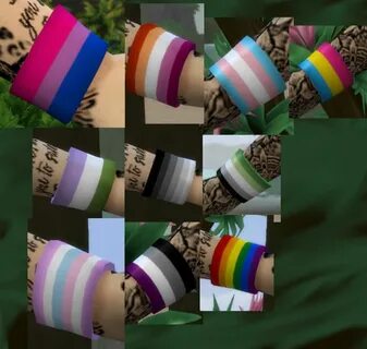 Mod The Sims - Pride flag wristbands in 2020 Sims 4 mods clo