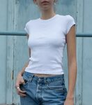 Buy white t shirt women's fashion - In stock