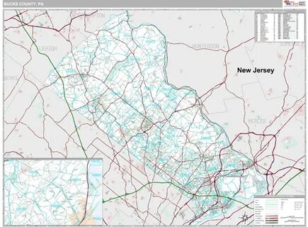 Bucks County, PA Zip Code Map - Premium - MarketMAPS