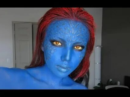 Mystique cosplay Halloween makeup, Mystique costume, Hallowe