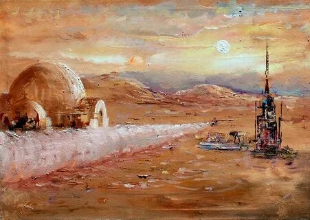 Tatooine oil painting by me - Album on Imgur