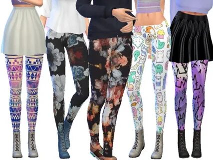 The Sims Resource - Tumblr Themed Leggings Pack Four