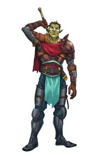 Male Half-Orc Fighter Paladin Knight Warrior - Pathfinder PF