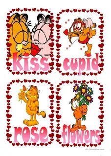 Garfield Sant Valentine`s Day Flashcards - English ESL Works