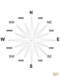 16-Wind Compass Rose Super Coloring Rose coloring pages, Com