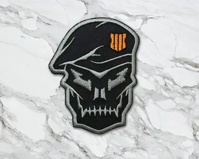 COD Call of Duty Black Ops 4 BlackOut Skull Emblem Iron-On E