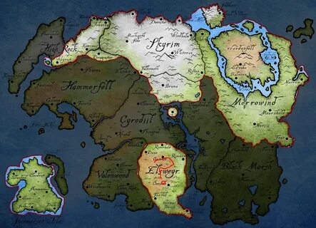 Tamriel Map Skyrim posted by Sarah Sellers
