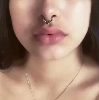 Tri-Dev Red Onyx Brass Septum Ring Septum Jewelry Septum Ets