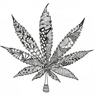 Leaf Marijuana Pot Sketch Drawing Doodle Weed Bud Cannabis O