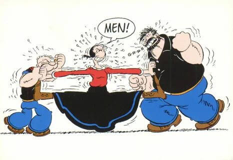 Postcard popeye fighting over olive oyl a photo on flickrive