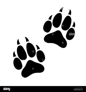 Silhouette Cat And Dog Paw Print
