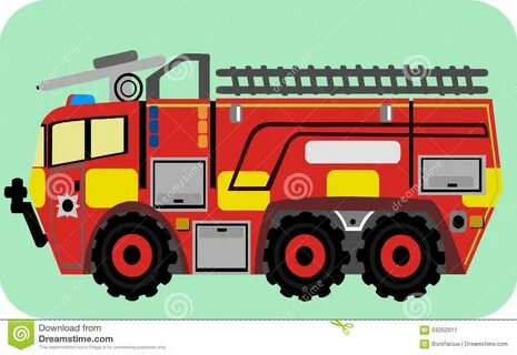 Cute Cartoon Fire Trucks Stock Illustrations - 26 Cute Carto