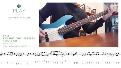 Red Hot Chili Peppers - Aeroplane (Bass - solo/end) with tab