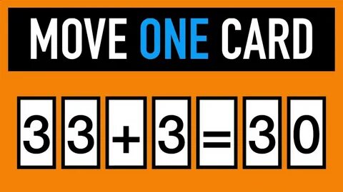 Move One Card to Fix the Equation Puzzle Brain Teasers Puzzl