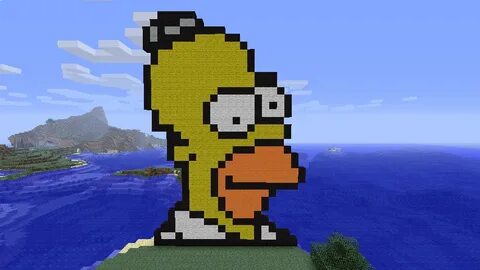 Homer Simpson Minecraft Pixel Art Minecraft pixel art, Pixel