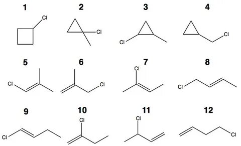 Изомеры с молекулярной формулой C₄H₇Cl AnswaCode