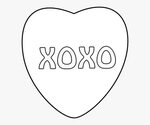 Valentine Conversation Hearts Coloring Page - Heart , Free T