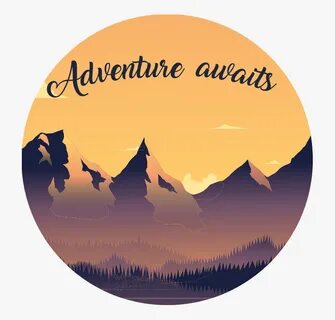 Adventure Awaits Laptop Sticker - Circle , Transparent Carto