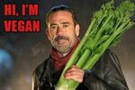 Vegan Negan Walking dead divertido, Humor de la vida, Memes 