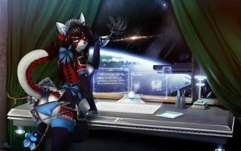 Wallpaper : anime, space, futuristic, furry, Anthro, machine