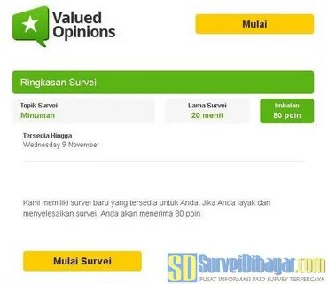 Review Valued Opinions Indonesia Online Survey Dibayar Pulsa