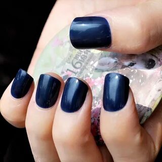 Short Acrylic Nails Dark Blue - Bappeda