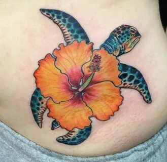 So pretty. Turtle tattoo designs, Hibiscus tattoo, Hawaiian 