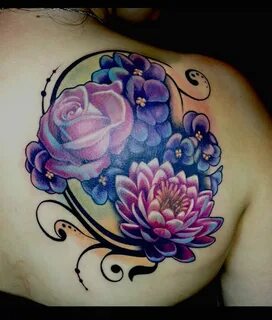 realistic purple rose tattoo cover up - Google Search Purple