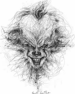 Pennywise by Erick Centeno Scary drawings, Creepy drawings, 