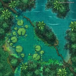 The Mangrove Swamp - Battlemap 30x30 : battlemaps Dungeon ma