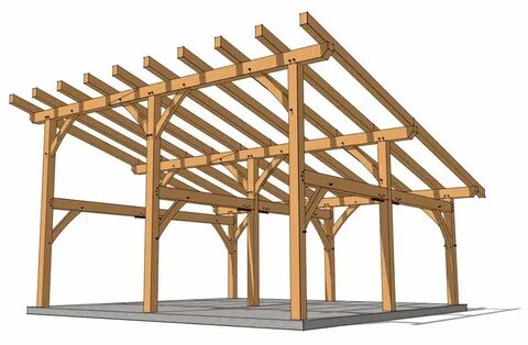 24x24 Shed Roof Outbuilding timber frame Дом, Строительство 