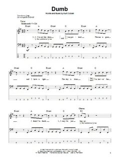 Dumb Sheet Music Nirvana Bass Guitar Tab