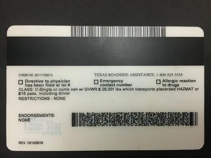 Texas Id Card Back - TEXASXO