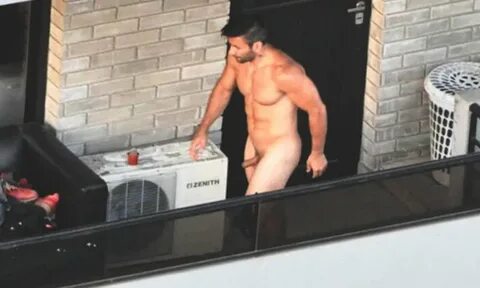 man with boner caught naked on the balcony - Spycamfromguys,