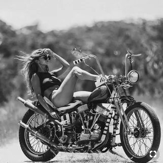 Создать мем "motorcycle girl, biker babes, biker chicks" - К