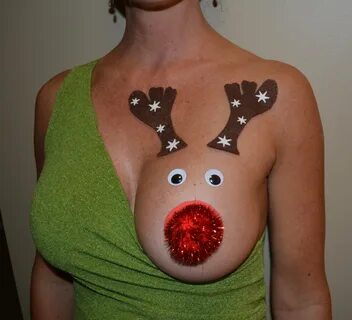 Sexy Ugly Christmas Sweater Pastie Reindeer Boob Rudolf Etsy