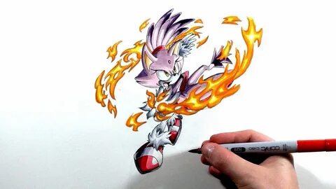 Drawing Blaze The Cat - Sonic Rush - YouTube