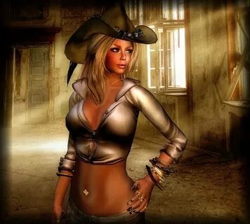 Cowgirl, female, hats, bonito, sexy, women, fantasy, rodeo, 