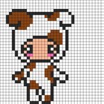 Cute Person In Dog Costume Kandi Pattern Perler beads, Pixel