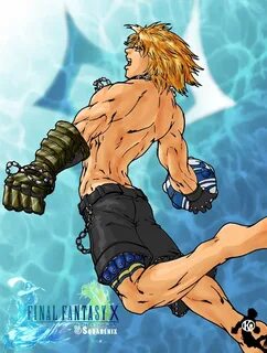 Tidus playing blitzball in Final Fantasy X I don't remember 