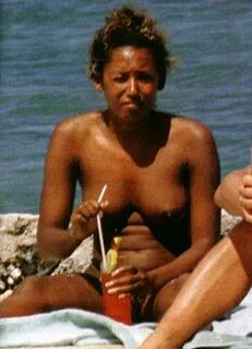 Melanie Brown nude tits on a beach