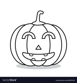 Outline halloween pumpkin Royalty Free Vector Image