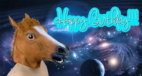 Гифка маска коня день рождения flashing гиф картинка, скачат
