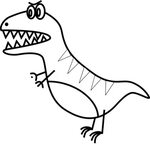 simple t rex black white Dinosaur clip art, Easy dragon draw