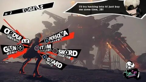 Persona 2B Persona 5 Battle Menu Parodies Persona 5, Nier au