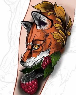 neotraditional design fox Traditional tattoo animals, Neo tr