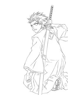 Lineart - Hitsugaya Toshirou - Anime character drawing, Blea