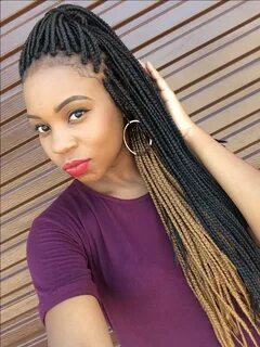 Blonde and black box braids Black box braids, Box braids hai